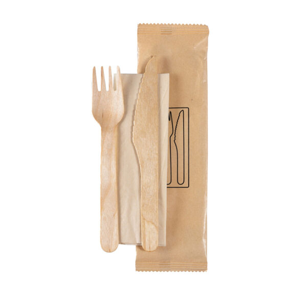 Bestickset Kniv, Gaffel & Servett Brun 250st