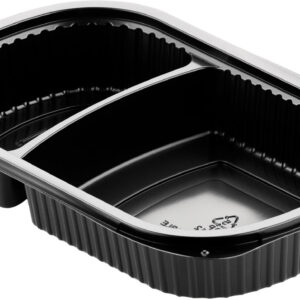 Matlåda 2-Fack Svart 500/250ml 250st