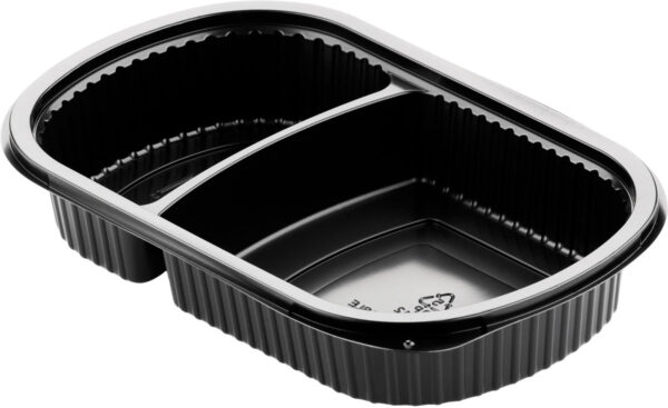 Matlåda 2-Fack Svart 500/250ml 250st