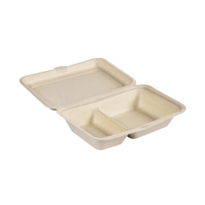 Hämtbox Bagasse 2-fack 241x163x65mm 250st
