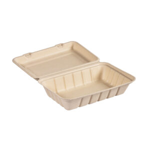 Matlåda Bagasse Rektangulär 850ml 1-Fack 239x156x63mm 100st