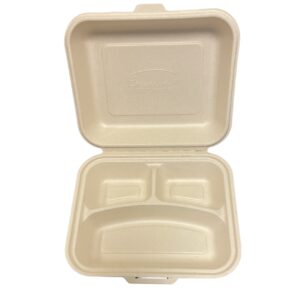 Hämtbox Bagasse 3-Fack 23X20,5X6,75cm 200st