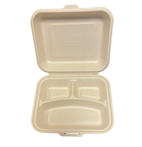 Hämtbox Bagasse 3-Fack 23X20,5X6,75cm 200st