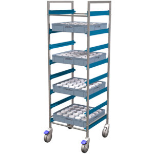 Korgvagn hög för 12 st 46-korg, monterad