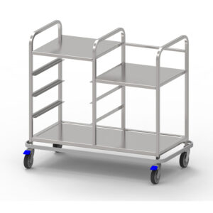 Kombinationsvagn för 50-korg, avvisare, 3 rfr hyllplan, monterad