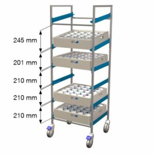 Korgservicevagn 50 cm korg rfr monterad