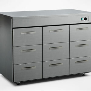 Värmebänk 1200mm, 9 lådor