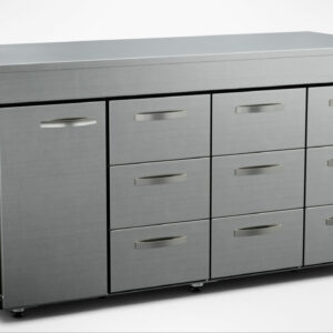 Värmebänk 1600mm, 1 dörr, 9 lådor