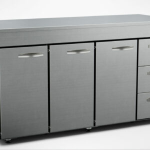 Värmebänk 1600mm, 3 dörrar, 3 lådor