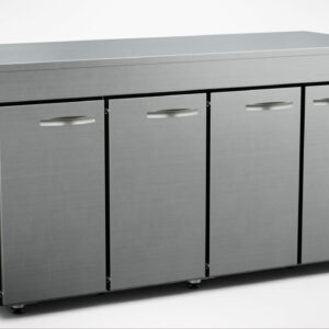 Värmebänk 1600mm, 4 dörrar