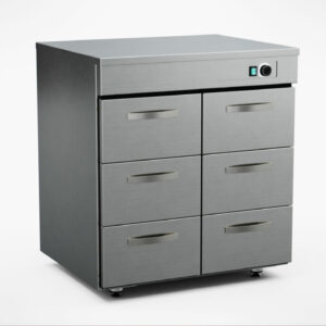 Värmebänk 800mm, 6 lådor