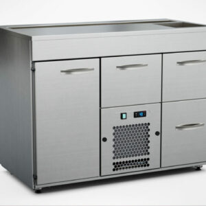 Barkylbänk 1200x650x900 mm, 1 dörr, 3 draglådor