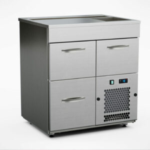 Barkylbänk 800x650x900 mm, 3 draglådor