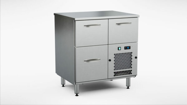 Dryckeskylbänk för öl/vin 800x650x900 mm, 3 draglådor