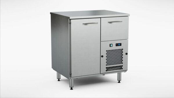 Dryckeskylbänk för öl/vin 800x650x900 mm, 1 dörr, 1 draglåda