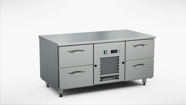 Grillkylbänk 1200x650x650 mm, 4 draglådor