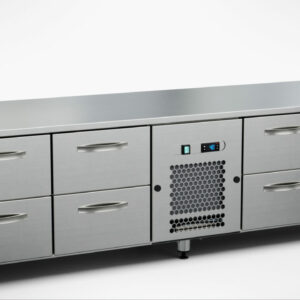 Grillkylbänk 2000x650x650 mm, 8 draglådor