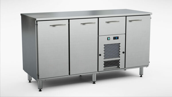 Kylbänk 1600x650x900 mm, 3 dörrar, 1 draglåda