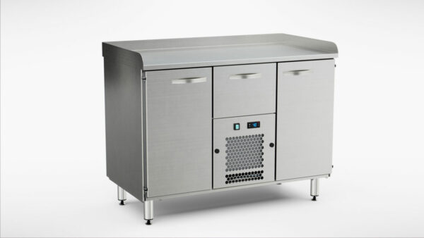 Pizzakylbänk utan kylränna 1200x650x900 mm, 2 dörrar, 1 draglåda