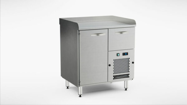 Pizzakylbänk utan kylränna 800x650x900 mm, 1 dörr, 1 draglåda