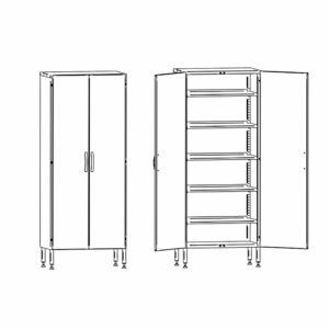 Skåp rostfri med 2 dörrar 800x500x2000 mm