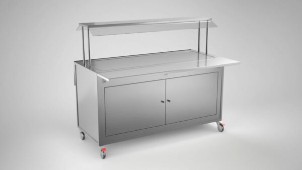Buffévagn 1600x650x1400 mm med kylhäll för 4 st GN 1/1