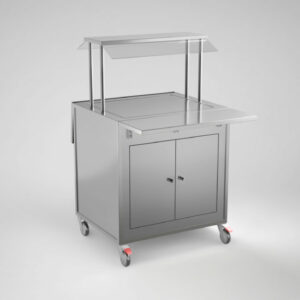 Buffévagn 800x650x1400 mm med kylhäll för 2 st GN 1/1