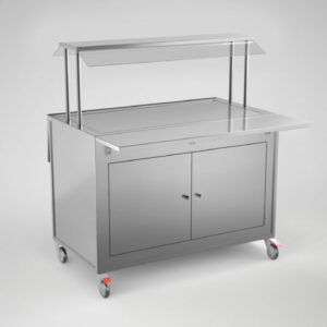 Buffévagn neutral med slät rfr toppskiva 1200x650x1400 mm för 3 st GN 1/1