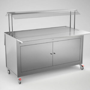 Buffévagn 1600x650x1400 mm med värmehäll för 4 st GN 1/1