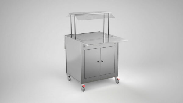 Buffévagn 800x650x1400 mm med värmehäll för 2 st GN 1/1
