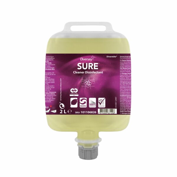 Divermite SURE Cleaner Disinfectant DVM 3x2L - Koncentrerat rengörings- och desinfektionsmedel